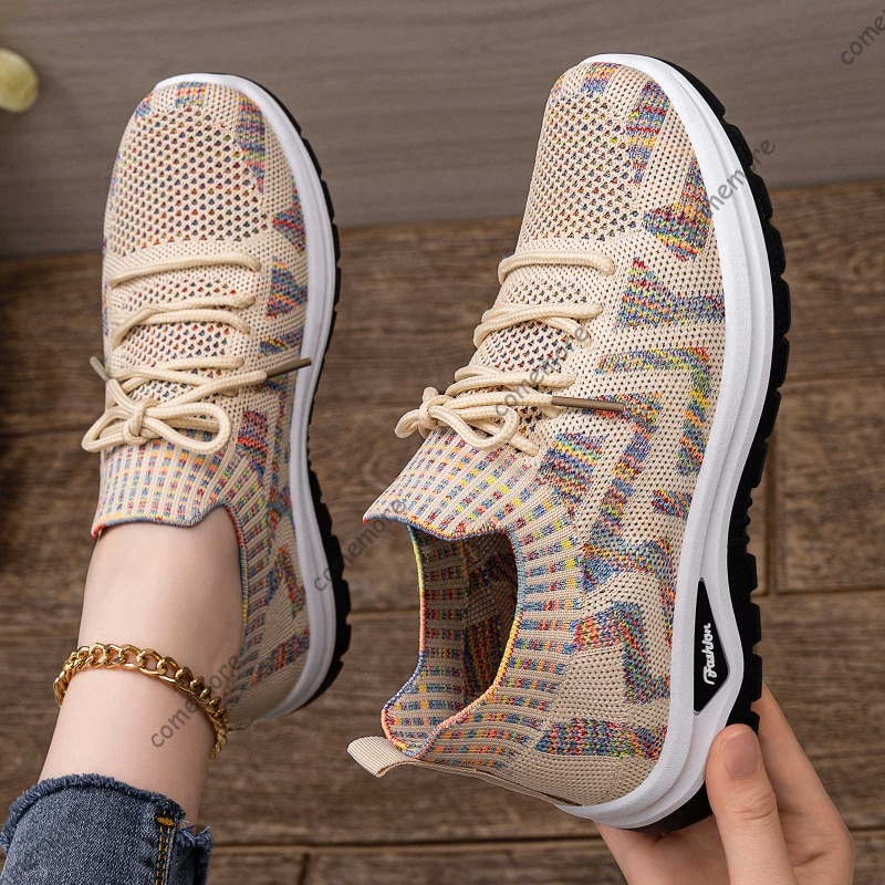 Women's Knit Slip-On Sneakers  - đánh giá và giá Knit Fabric Lace Up Sneakers